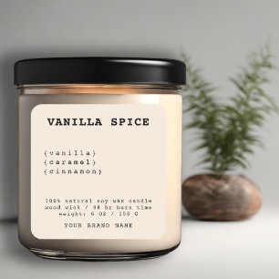 Minimalistic beige candle label