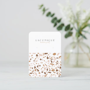 Minimalistic Beige Terrazzo Mosaic Jewelry Display Business Card