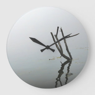 Minimalistic black and white clock for living room