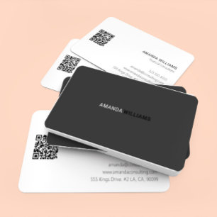 Minimalistic black and white typography business card
