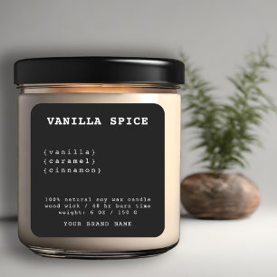 Minimalistic black candle label