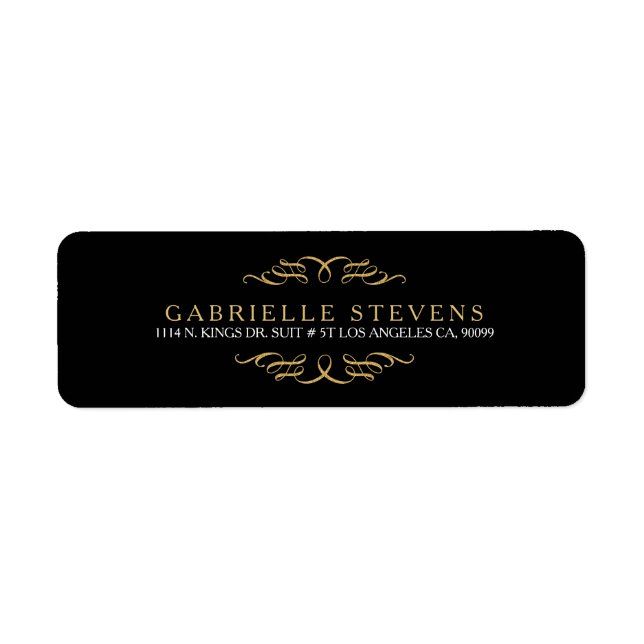 Minimalistic Black & Gold Glitter Swirls Frame (Front)