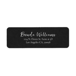 Minimalistic Black Linen Texture White Script 