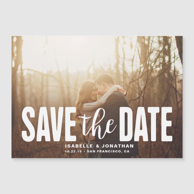 Minimalistic Black Save the Date Photo (Front)