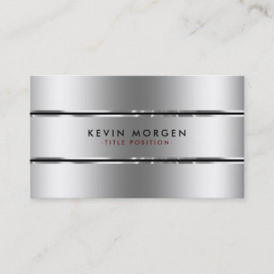 Minimalistic Black & Silver Stripes Business Card