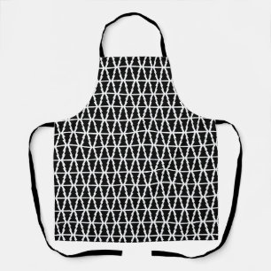 Minimalistic Black & White Christmas Tree Pattern Apron