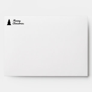 Minimalistic Black & White Christmas Tree Pattern Envelope