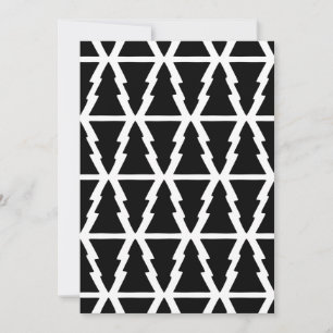 Minimalistic Black & White Christmas Tree Pattern Holiday Card