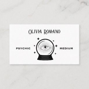 Minimalistic Black White Mystical Psychic Medium Business Card