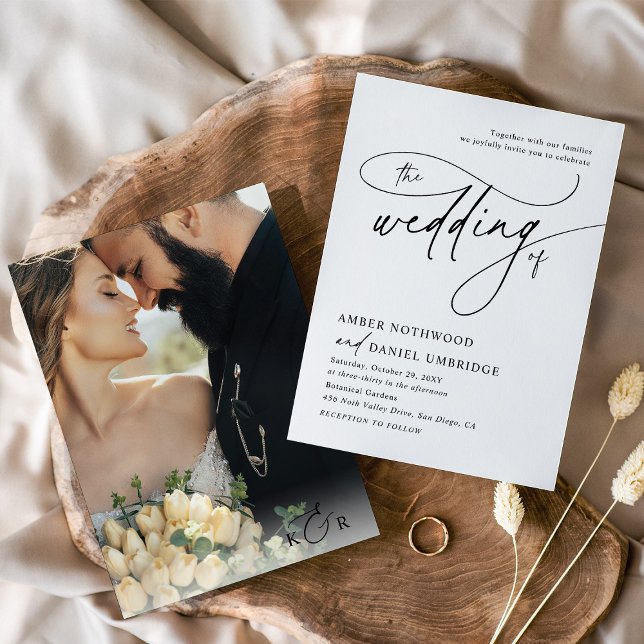 Minimalistic Black & White Photo Wedding Invitation (Creator Uploaded)