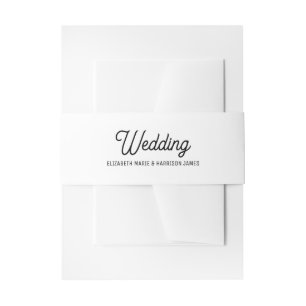 Minimalistic - Black & White - Wedding Invitation Belly Band