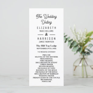 Minimalistic - Black & White - Wedding Programme