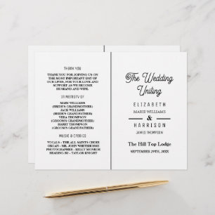 Minimalistic - Black & White - Wedding Programme