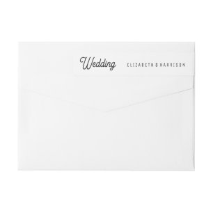 Minimalistic - Black & White - Wedding Wrap Around Label