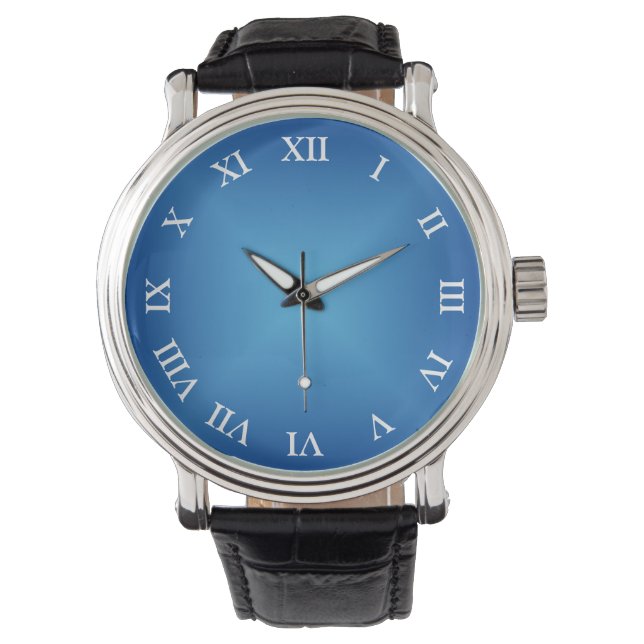 Minimalistic Blue Gradient Custom Numeral Watch (Front)
