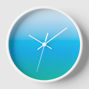 Minimalistic blue green gradient  round clock
