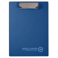 Minimalistic Blue Leather Text Custom Monogram