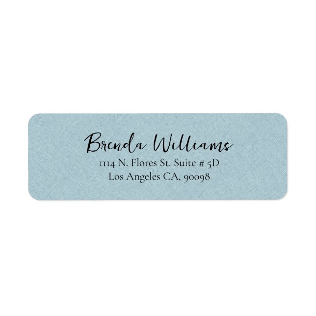 Minimalistic Blue Linen Texture White Script  (Front)