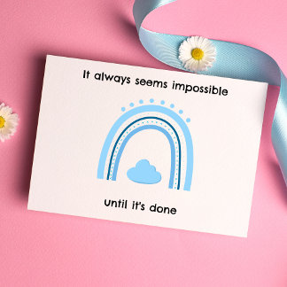 Minimalistic Blue Rainbow  Postcard