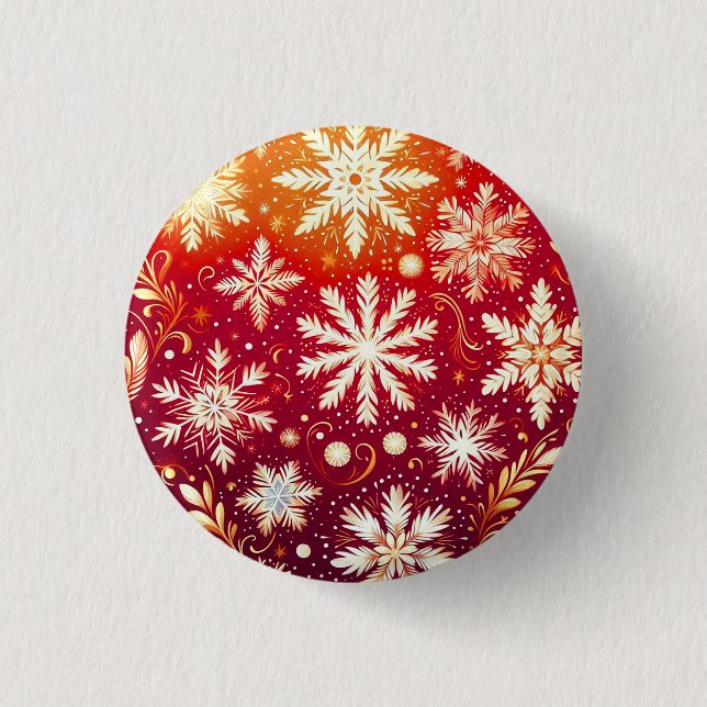 Minimalistic blue Snowflake magnet  3 Cm Round Badge (Front)
