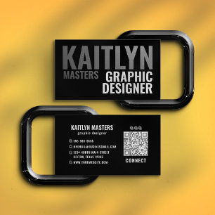 Minimalistic Bold Black White Typography Business Card