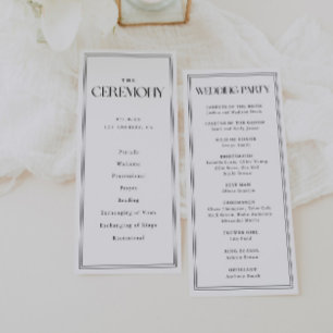 Minimalistic Bold Black & White Wedding Ceremony Programme