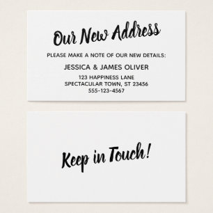 Minimalistic Bold Typography Our New Address Card
