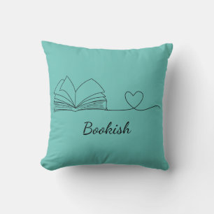 Minimalistic Book Lover Line Art Cushion