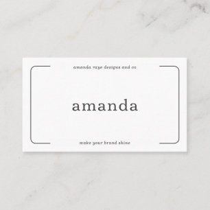 Minimalistic Branding Interior Designer Business Card