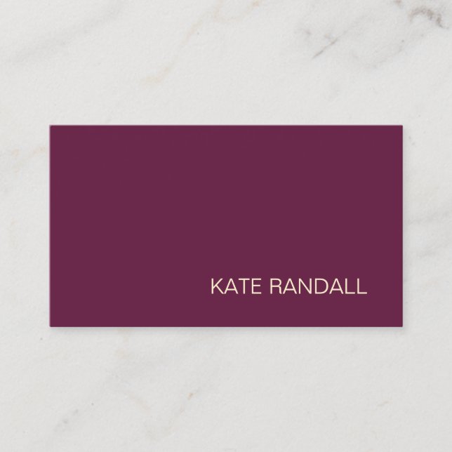 Minimalistic Burgundy Professional Networking Business Card (Front)