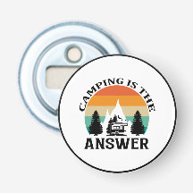 Minimalistic Camping badge Bottle Opener