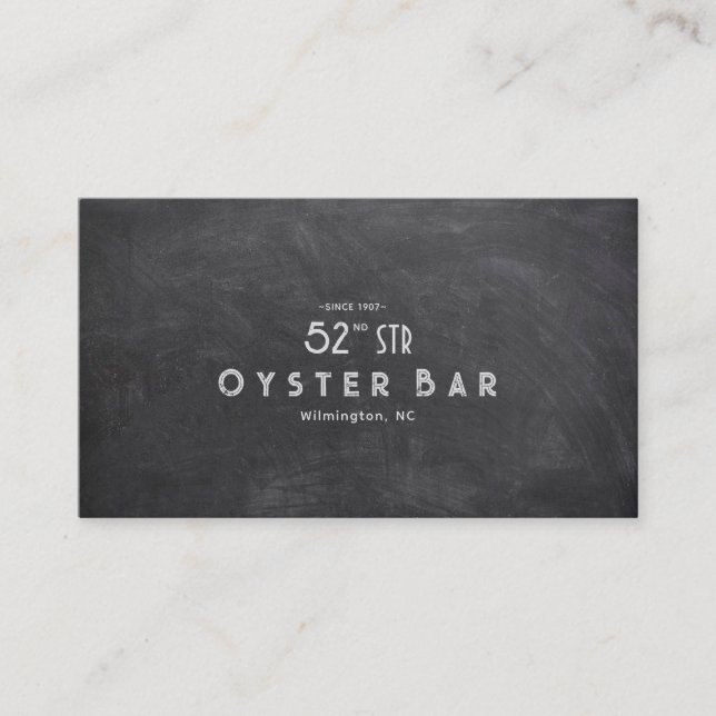Minimalistic Chalkboard Style Business Card (Front)