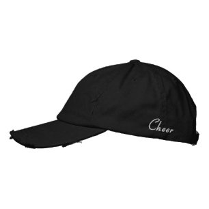 Minimalistic Cheer Side Design, Cheerleader Embroidered Hat