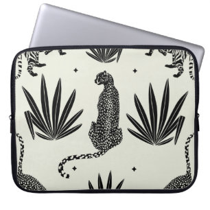 Minimalistic Cheetah Illustration Vintage Laptop Sleeve