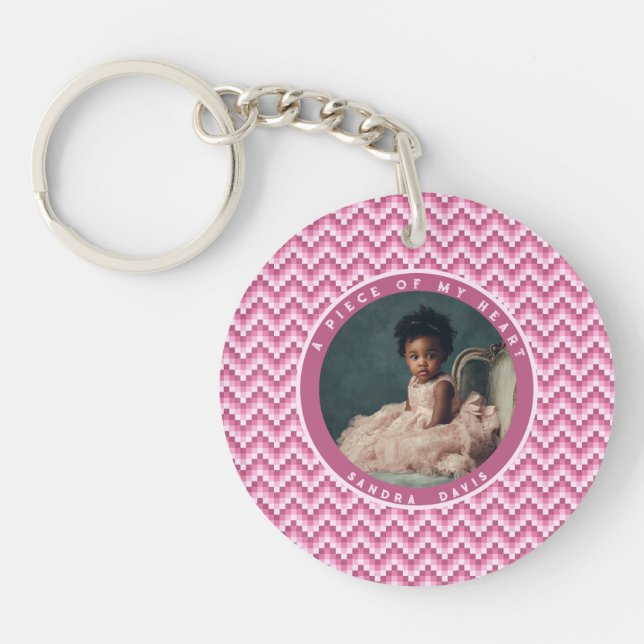 Minimalistic Christmas Gift Ideas Stripe Pattern Key Ring (Front)