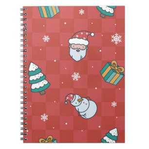 Minimalistic christmas red pattern notebook