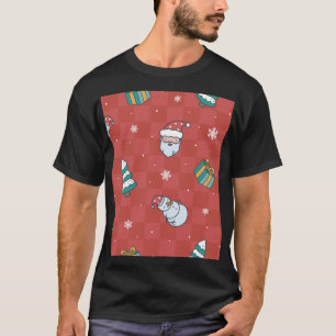 Minimalistic Christmas: Red Seamless Design. T-Shirt