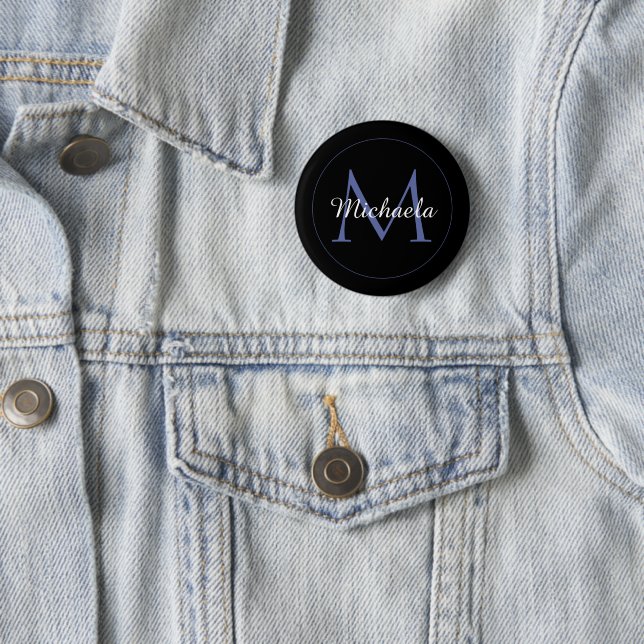 Minimalistic circle modern monogram initial name 6 cm round badge (In Situ)