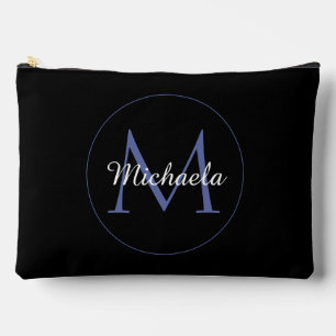 Minimalistic circle modern monogram initial name accessory pouch
