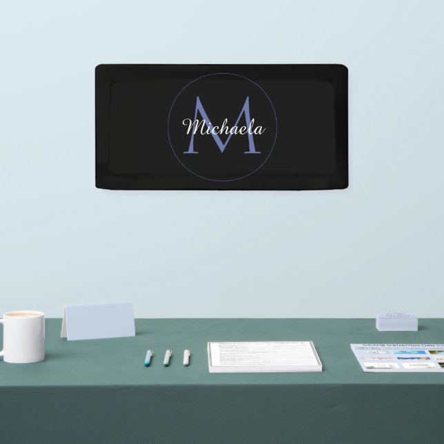 Minimalistic circle modern monogram initial name banner (Tradeshow)