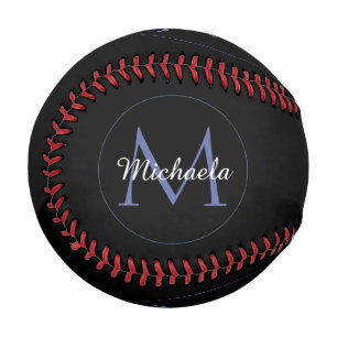 Minimalistic circle modern monogram initial name baseball