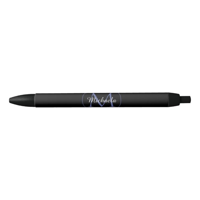 Minimalistic circle modern monogram initial name black ink pen (Front)