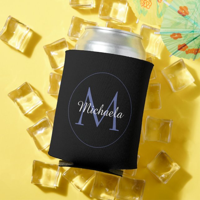 Minimalistic circle modern monogram initial name can cooler (In Situ Summer)