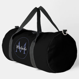 Minimalistic circle modern monogram initial name duffle bag