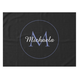 Minimalistic circle modern monogram initial name tablecloth