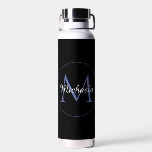 Minimalistic circle modern monogram initial name water bottle