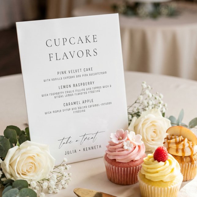Minimalistic Classy Cupcake Flavours Wedding Sign (Creator Uploaded)