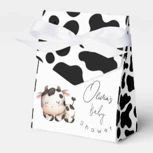Minimalistic cow gender neutral baby shower favour box