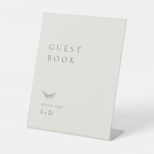 Minimalistic Cream Guest Book Wedding Sign
