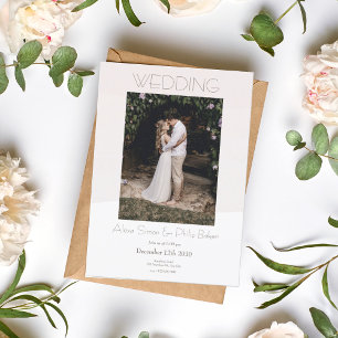 Minimalistic Cream Photo Wedding Invitation